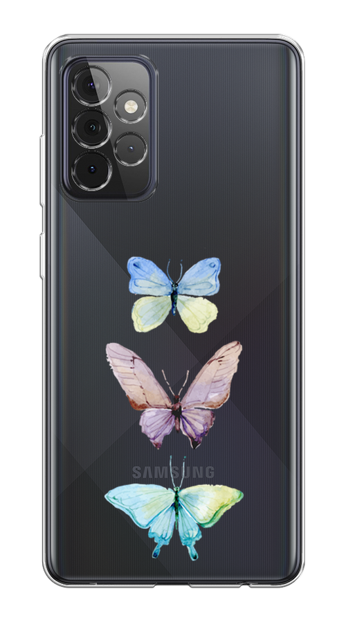 

Чехол на Samsung Galaxy A72 "Акварельные бабочки", Бирюзовый;розовый, 2101950-1