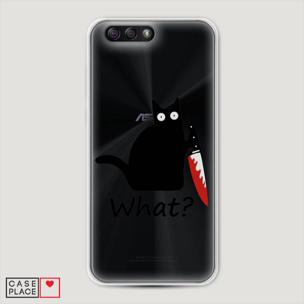 

Чехол на Asus Zenfone 4 ZE554KL "Котик с ножом", Черный;красный, 42950-6