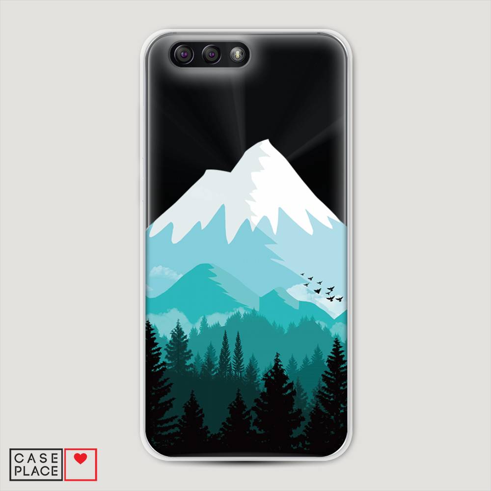 

Чехол на Asus Zenfone 4 ZE554KL "Синяя снежная гора", Белый;голубой, 42950-2