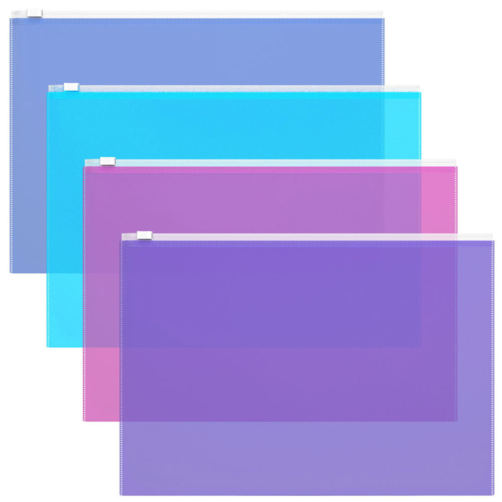

Zip-пакет ErichKrause Fizzy Vivid A4 пластиковый 12 штук, Разноцветный