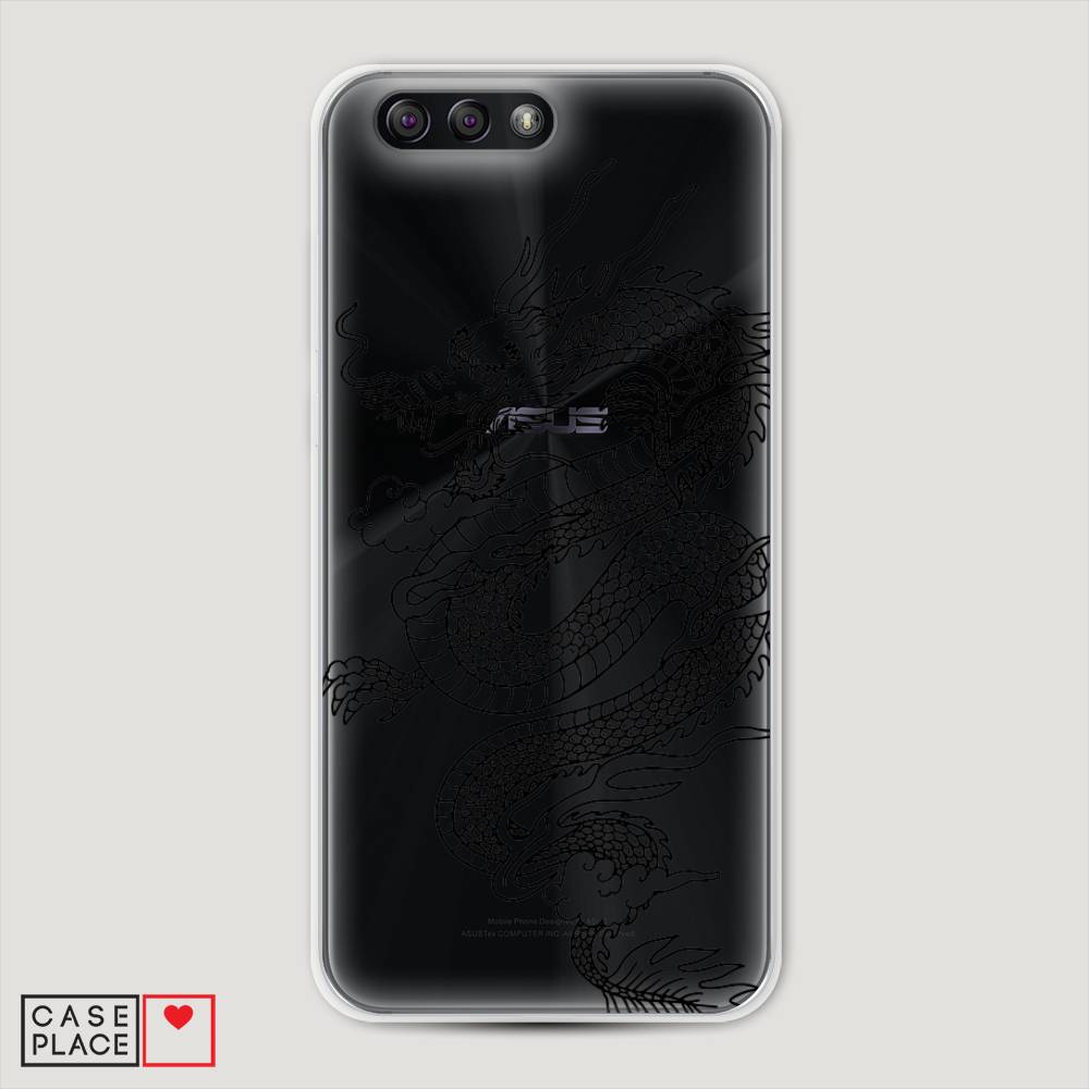 

Чехол на Asus Zenfone 4 ZE554KL "Большой китайский дракон", Черный;серый, 42950-1