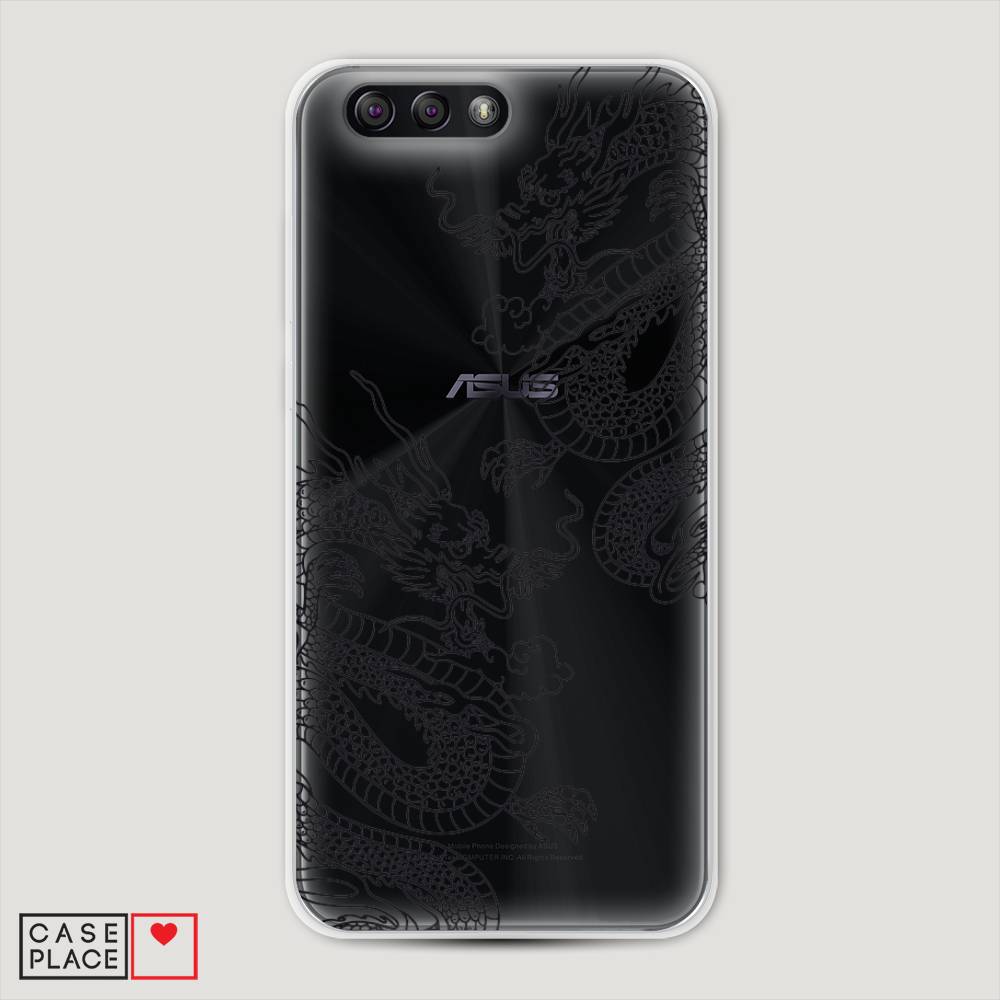 

Чехол на Asus Zenfone 4 ZE554KL "Два китайских дракона", Серый;черный, 42950-1
