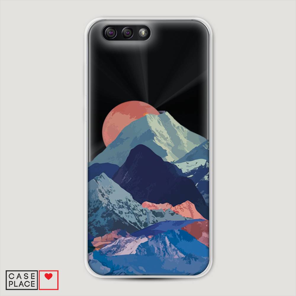 

Чехол на Asus Zenfone 4 ZE554KL "Закат в снежных горах", Красный;серый;голубой, 42950-2