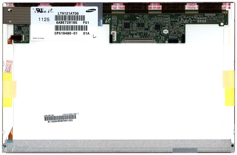 

Матрица ОЕМ для ноутбука LTN121AT06 F01, совместимая с p/n: LTN121AT06 F01