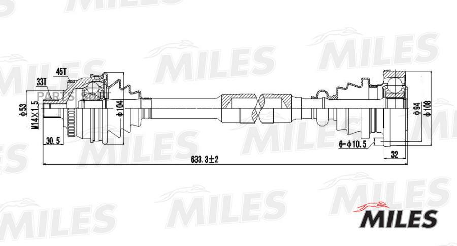 

Привод в сборе audi a4 i/skoda/vw passat v 1.8-2.0 95-05 прав. +abs