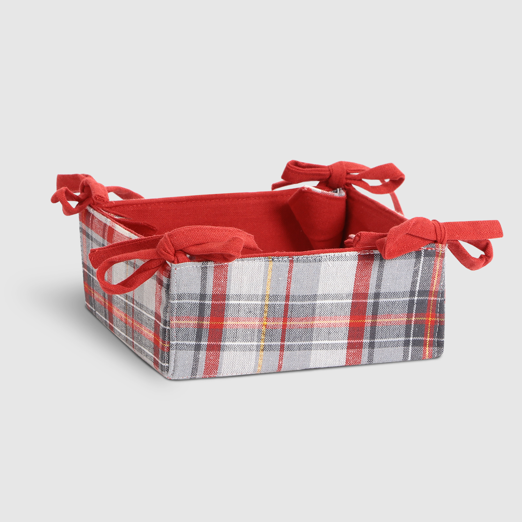 

Корзинка для хлеба круглая Mercury Tartan d 34 см хлопок в ассортименте