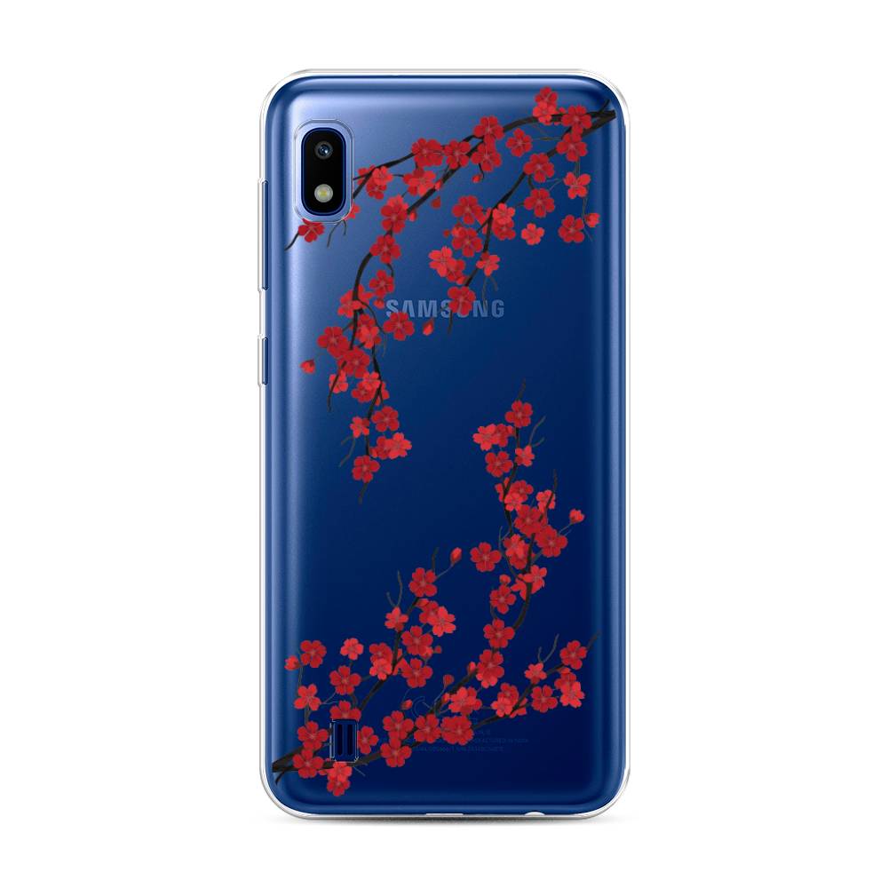 

Чехол на Samsung Galaxy A10 "Красная сакура", Красный;черный, 27950-2