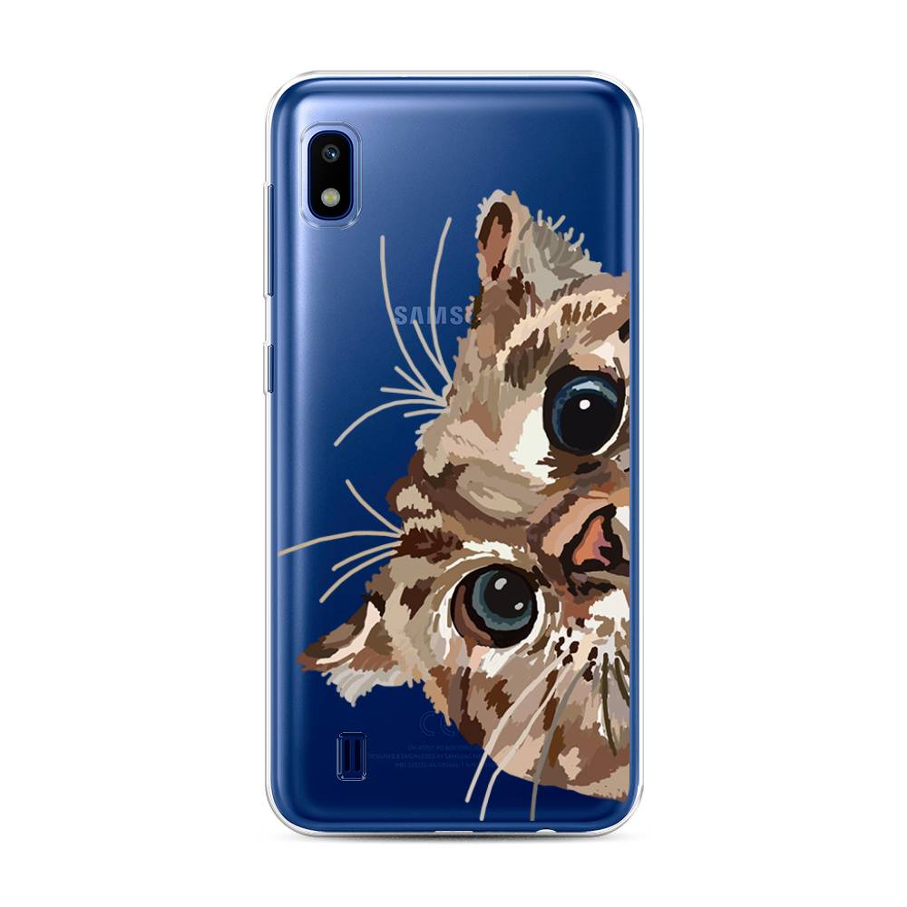 

Чехол на Samsung Galaxy A10 "Любопытный кот", Коричневый;синий;черный, 27950-1