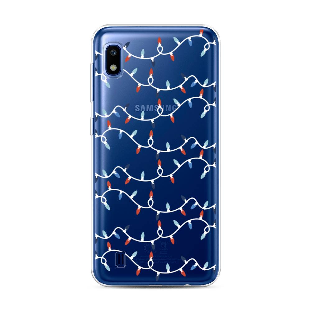 

Чехол для Samsung Galaxy A10 "Разноцветная гирлянда", Белый;красный;синий, 27950-5