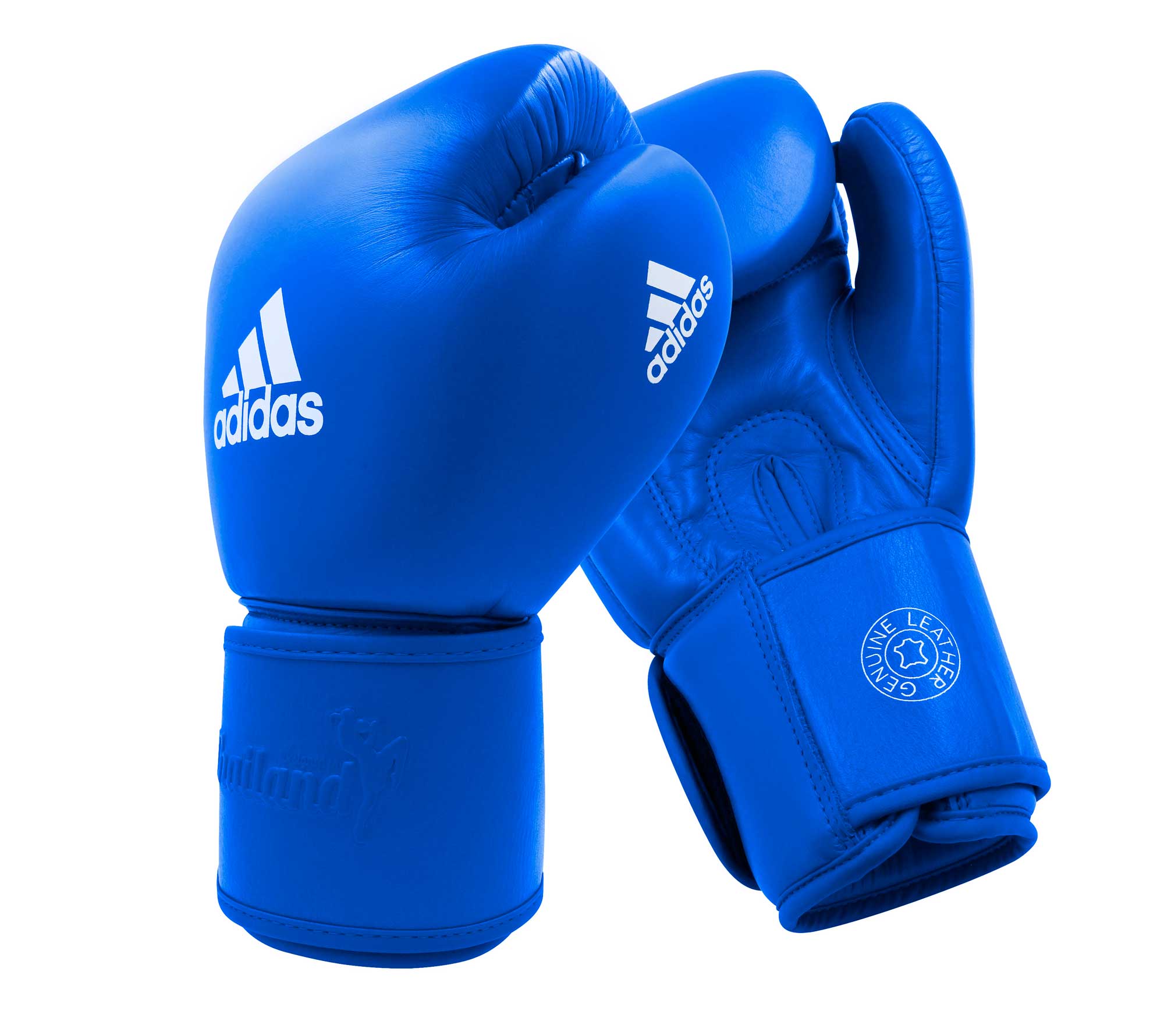 фото Перчатки боксерские muay thai gloves 200 сине-белые (вес 16 унций) adidas