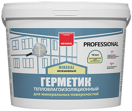 фото Герметик neomid mineral professional по минеральным поверхностям белый 3кг