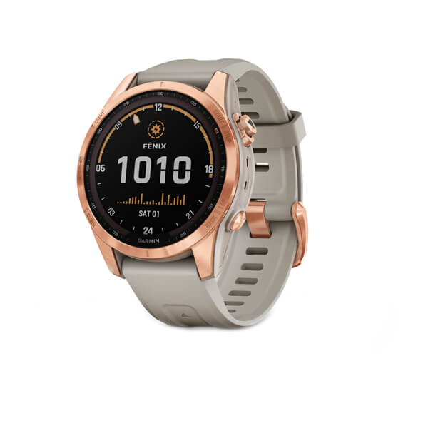 

Смарт-часы Garmin Fenix 7S Solar Wi-Fi, розовое золото/песочный