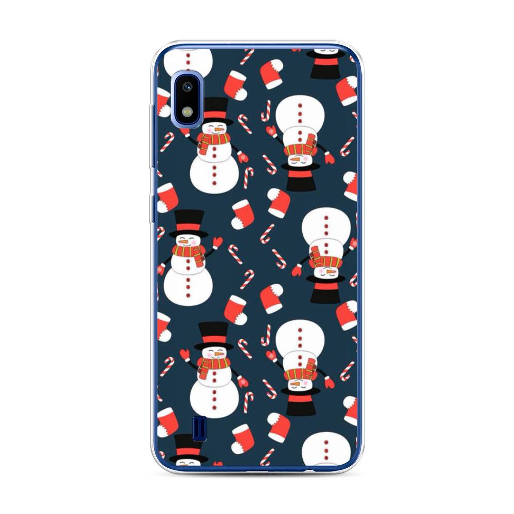 

Чехол для Samsung Galaxy A10 "Синие снеговики", Синий;белый;красный, 27950-5