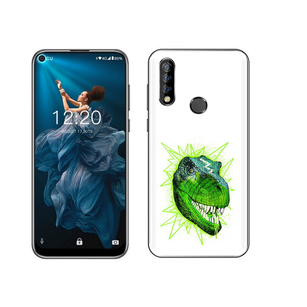 

Чехол MyPads Tocco для Oukitel C17 Pro зеленый динозавр, Прозрачный, Tocco