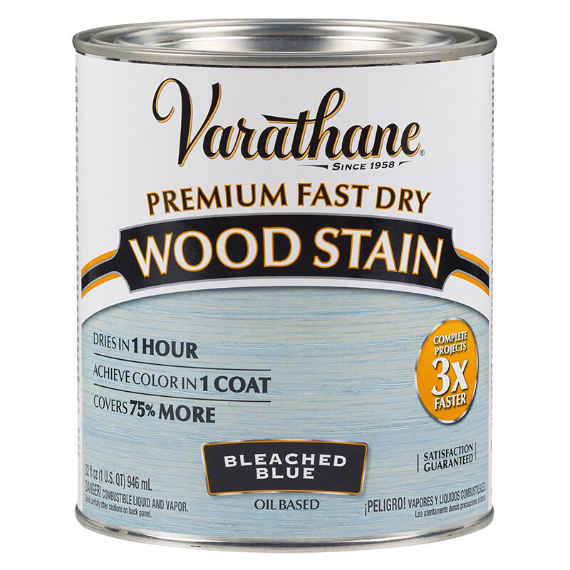 фото Масло varathane premium fast dry wood stain выбеленный голубой, 0.946 л