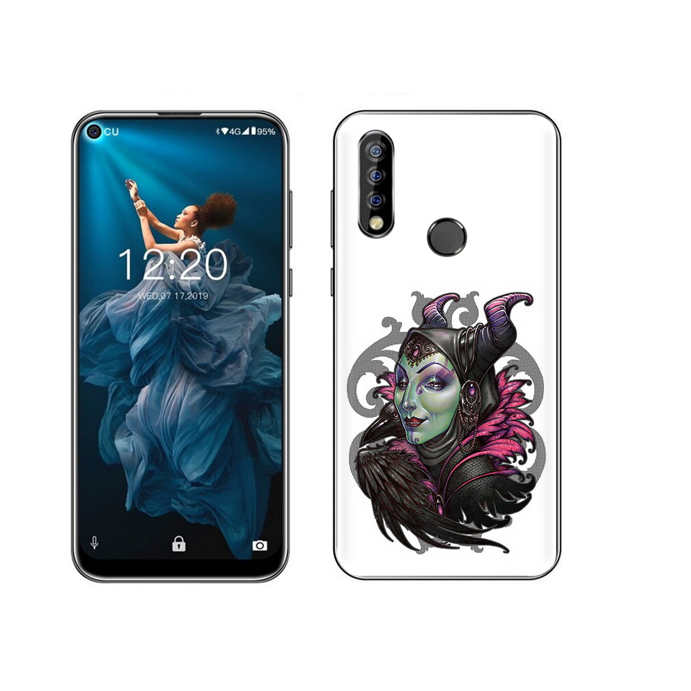 

Чехол MyPads Tocco для Oukitel C17 Pro зеленая девушка с вороном, Прозрачный, Tocco