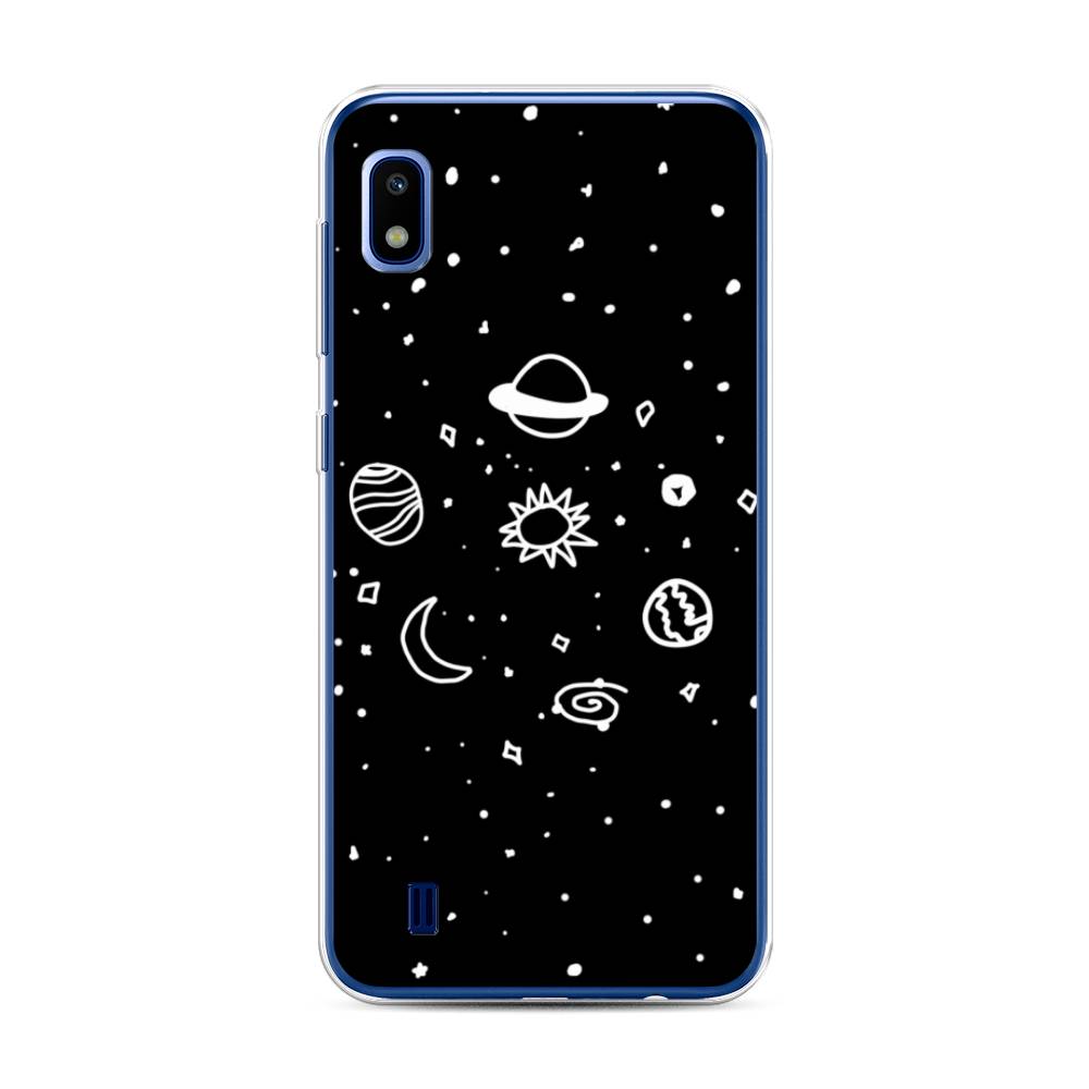 

Чехол для Samsung Galaxy A10 "Дудл солнечной системы", Бежевый;серый, 27950-2