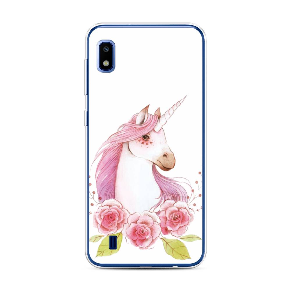 

Чехол для Samsung Galaxy A10 "Единорог цветы", Белый;розовый;серый, 27950-1