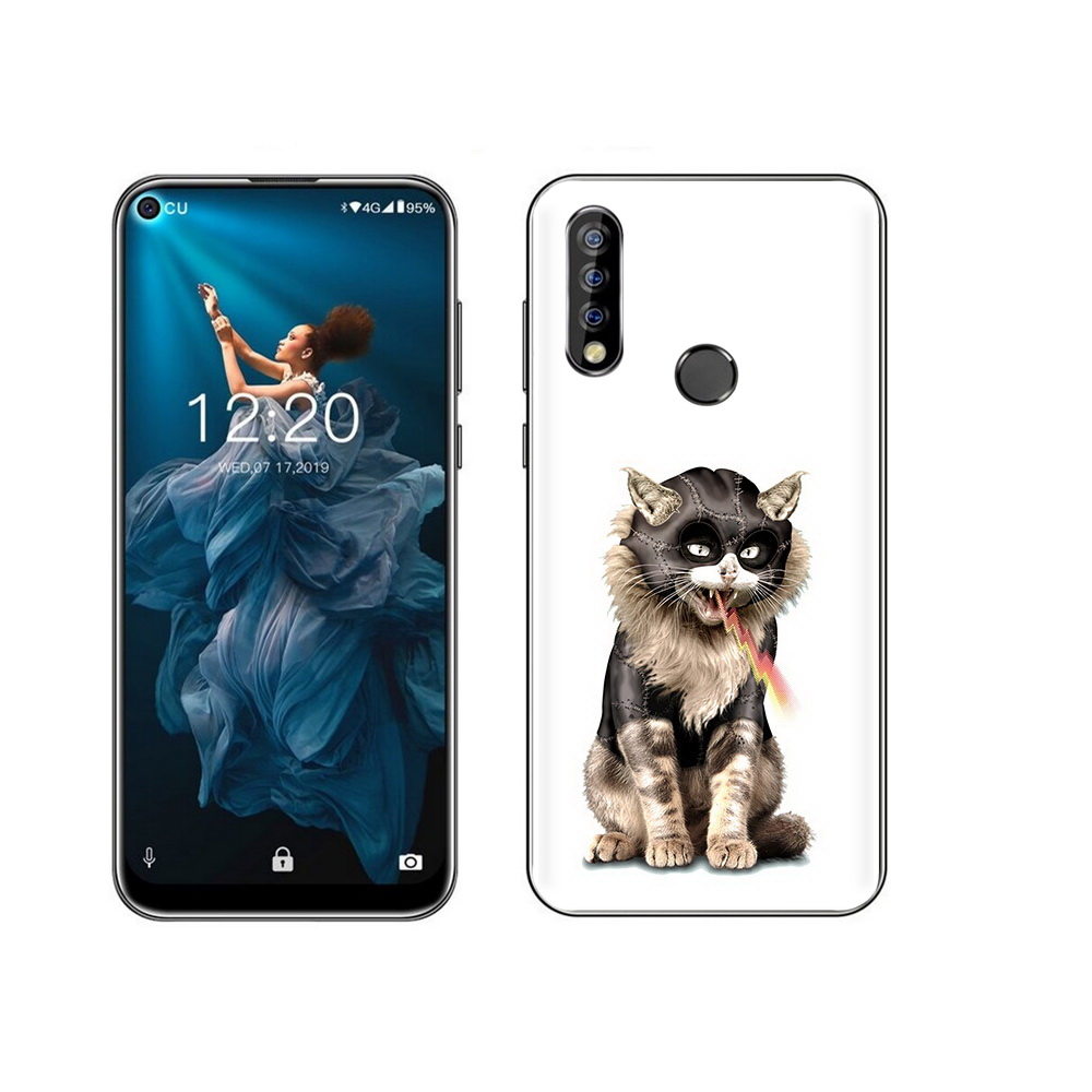 

Чехол MyPads Tocco для Oukitel C17 Pro дьяволский кот, Прозрачный, Tocco