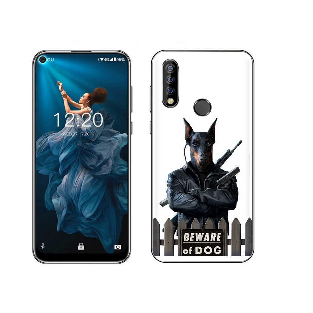

Чехол MyPads Tocco для Oukitel C17 Pro доберман, Прозрачный, Tocco