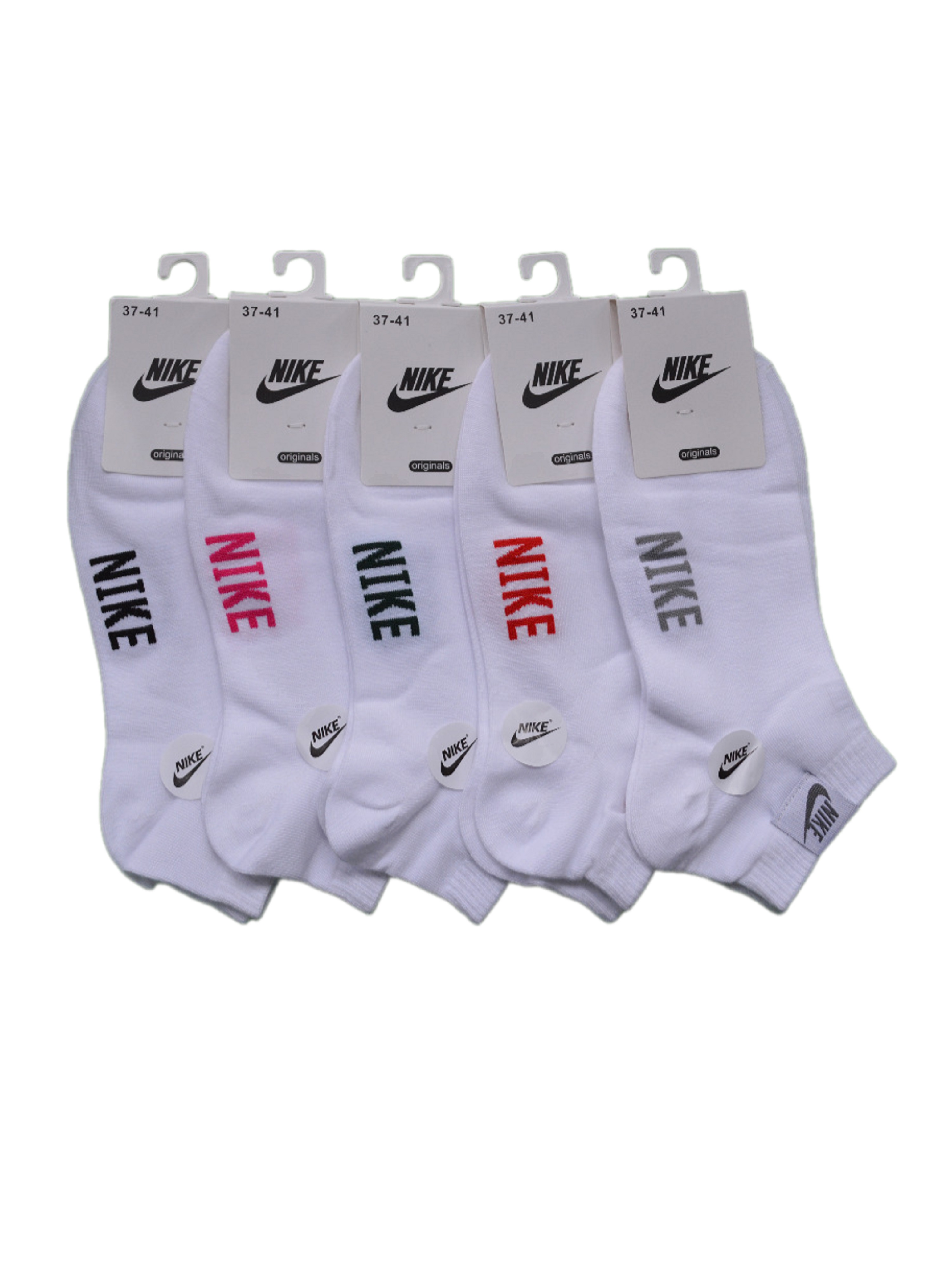 Комплект носков женских Nike NI-WL-98 белых 37-41, 5 пар