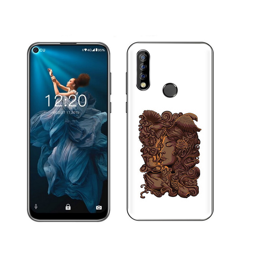 

Чехол MyPads Tocco для Oukitel C17 Pro девушка с длинными волосами абстракция, Прозрачный, Tocco