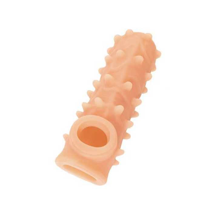 Насадка с шипами и открытой головкой KOKOS Nude Sleeve телесная L 14 см