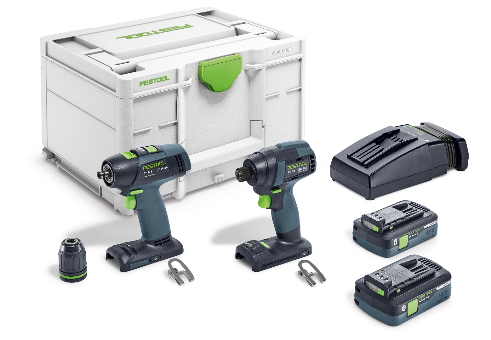 фото Аккумуляторная дрель-шуруповерт festool tid 18 hpc 4,0 i-set + t18 577244