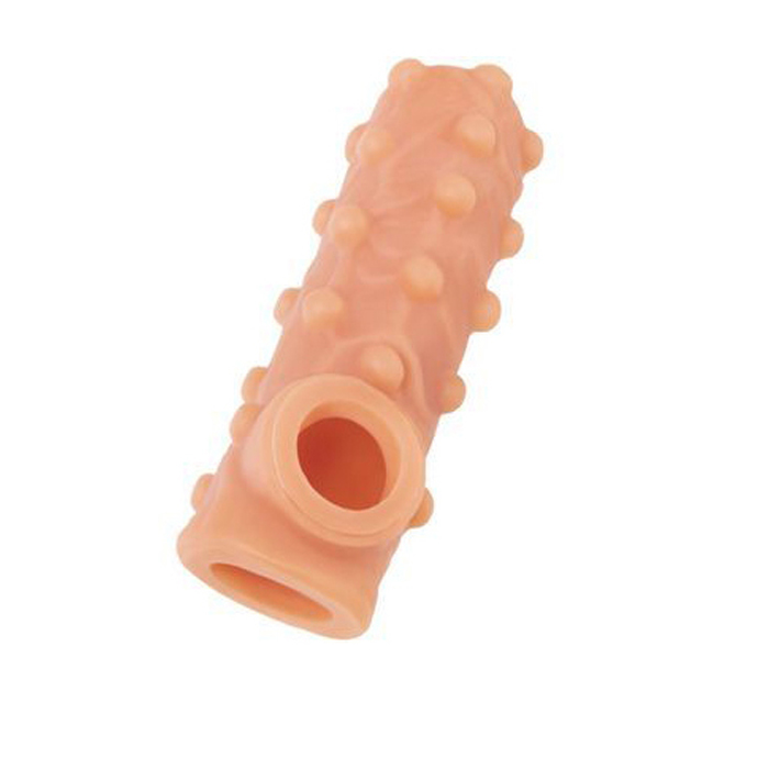 Насадка с бугорками и открытой головкой KOKOS Nude Sleeve телесная L 14 см