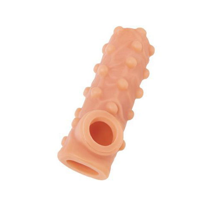 Насадка с бугорками и открытой головкой KOKOS Nude Sleeve телесная M 12 см