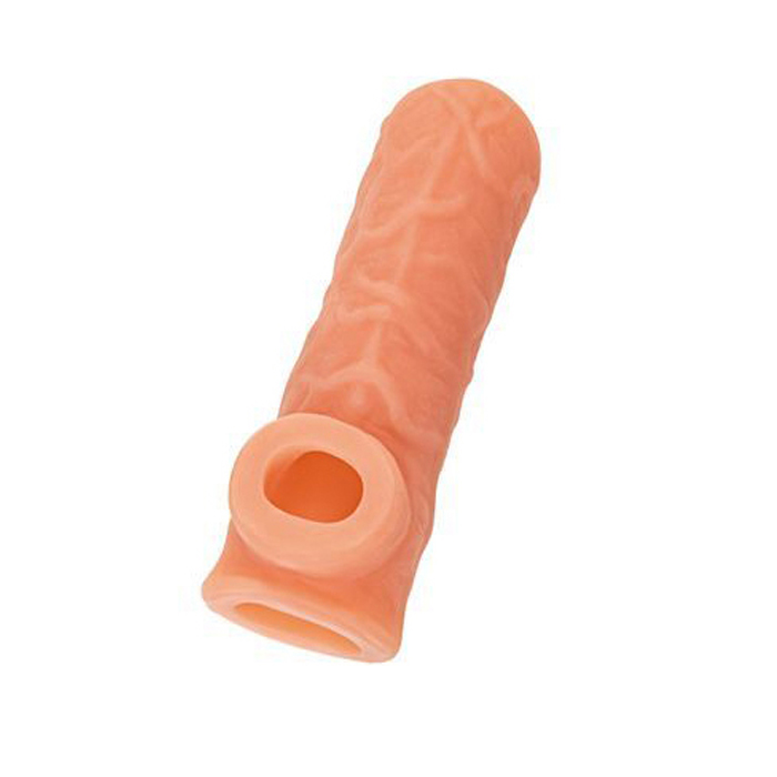 Открытая насадка-реалистик с подхватом мошонки KOKOS Nude Sleeve телесная L 14 см