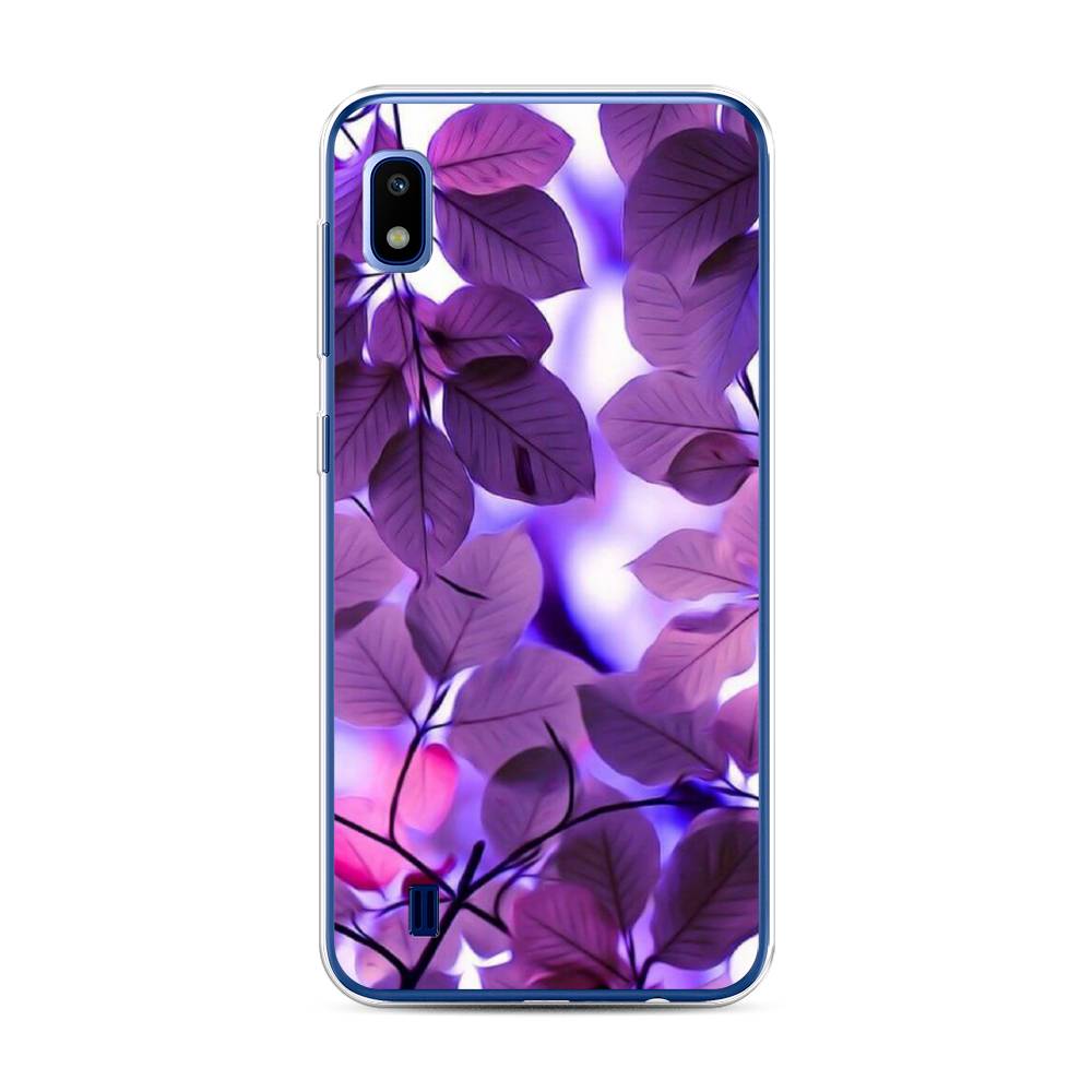 

Чехол для Samsung Galaxy A10 "Сиреневые листики", Фиолетовый;голубой, 27950-2