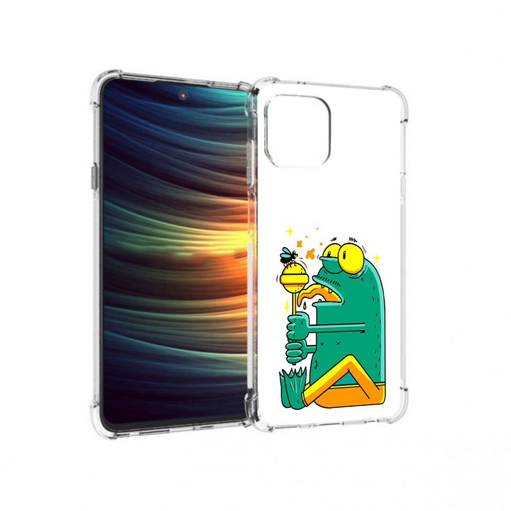 

Чехол MyPads Tocco для Motorola 20 Lite Зеленая лягушка с чупа чупсом (PT227073.348.85), Прозрачный, Tocco