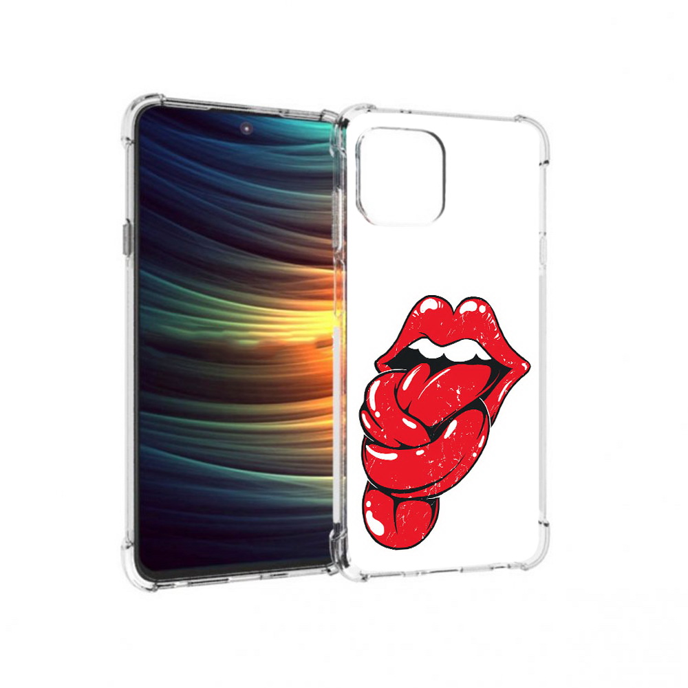 

Чехол MyPads Tocco для Motorola 20 Lite яркие губы с языком (PT227073.348.705), Прозрачный, Tocco