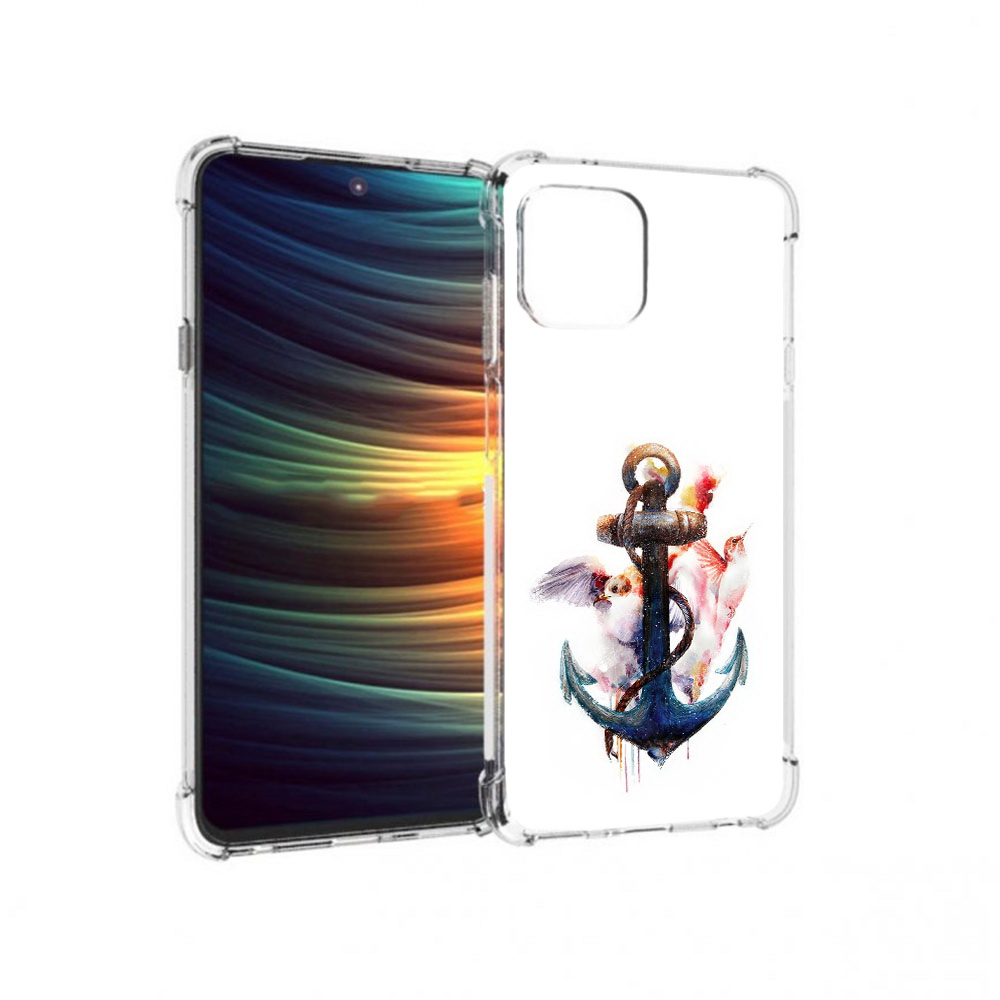

Чехол MyPads Tocco для Motorola 20 Lite якорь с птицами (PT227073.348.703), Прозрачный, Tocco