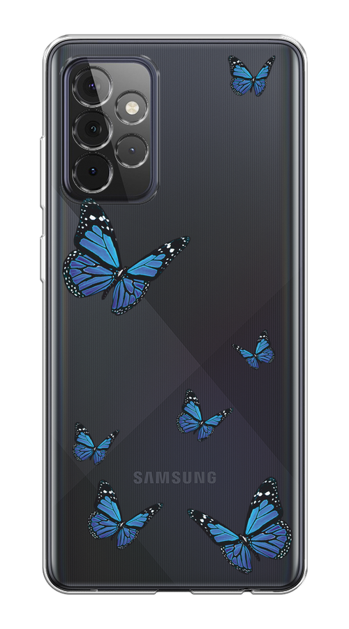 

Чехол на Samsung Galaxy A72 "Blue butterflies", Синий;черный, 2101950-1