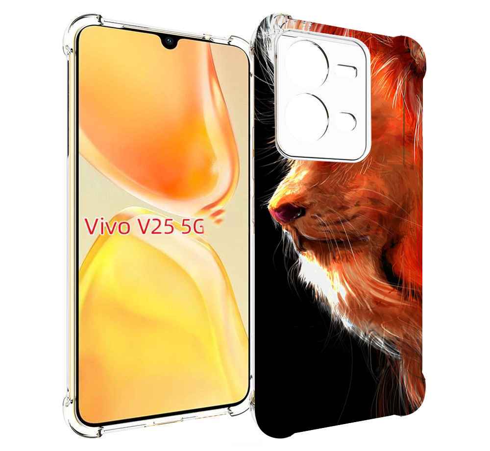 

Чехол MyPads Арт-рисунок-льва мужской для Vivo V25 5G / V25e, Прозрачный, Tocco