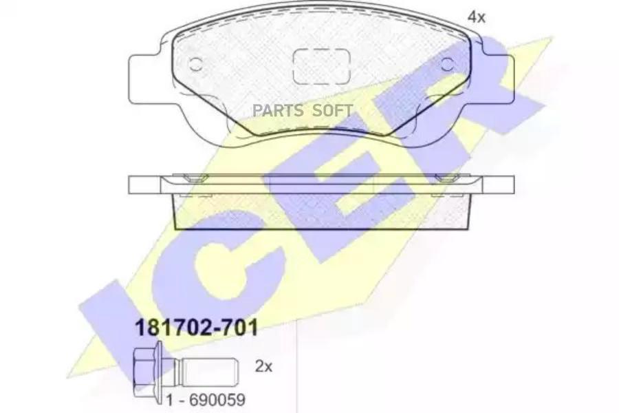 

Колодки Передние Peugeot 107/Citroen C1 Icer 181702-701 Icer арт. 181702-701