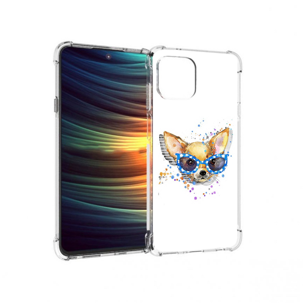 

Чехол MyPads Tocco для Motorola 20 Lite чихуа-хуа в очках (PT227073.348.691), Прозрачный, Tocco