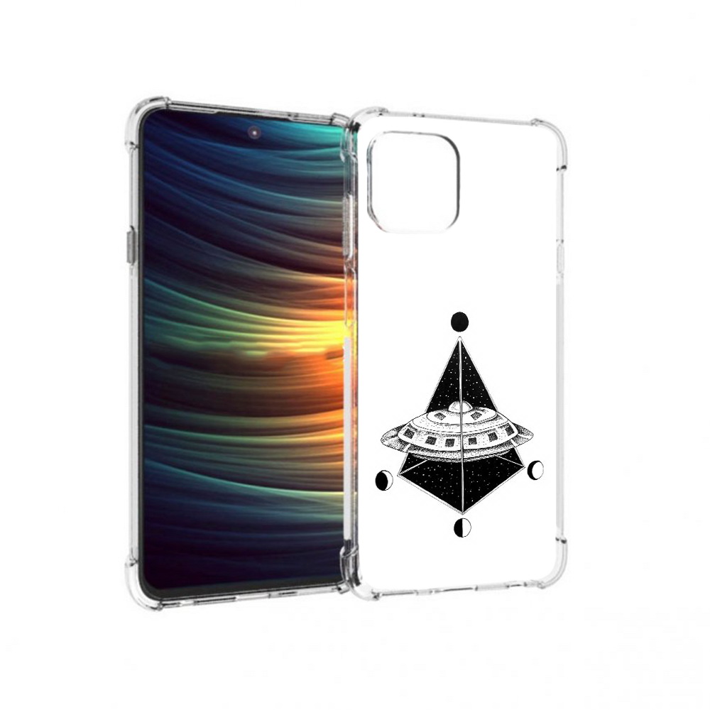 

Чехол MyPads Tocco для Motorola 20 Lite черно белая летающая тарелка (PT227073.348.679), Прозрачный, Tocco