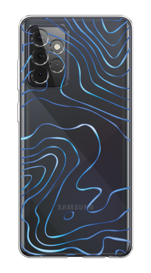 

Чехол на Samsung Galaxy A72 "Blue lines", Прозрачный;синий, 2101950-1
