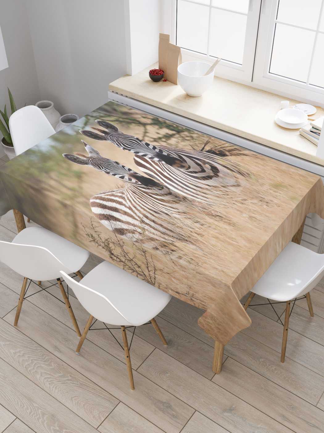 

Скатерть прямоугольная JoyArty "Внимательные зебры" из сатена, 120x145 см, Коричневый, Внимательные зебры