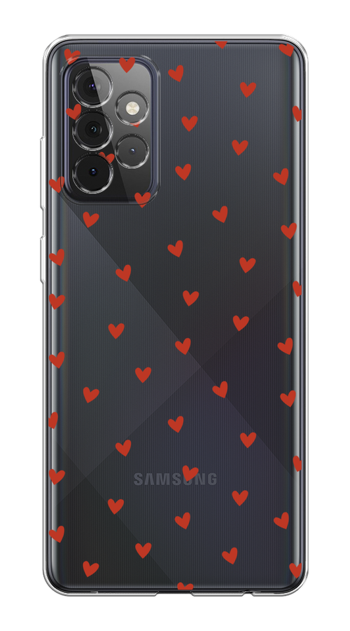 

Чехол на Samsung Galaxy A72 "Red hearts", Красный;прозрачный, 2101950-1