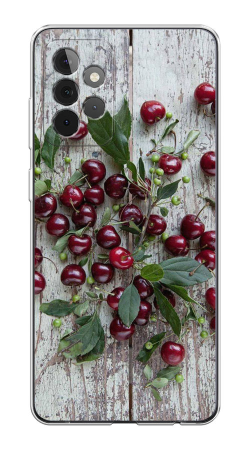 

Чехол на Samsung Galaxy A72 "Вишня", Бордовый;зеленый;серый, 2101950-1