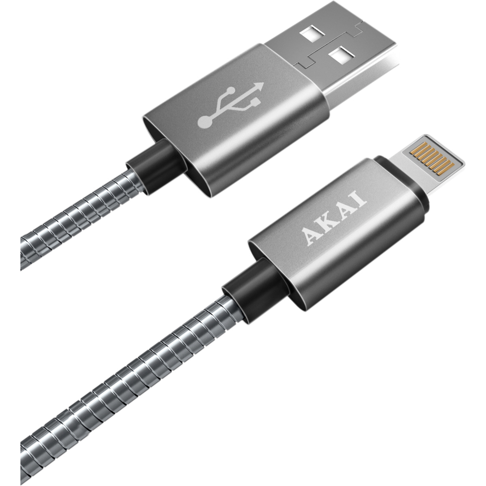 Кабель Akai CE-616S USB to Lightning 1m Silver