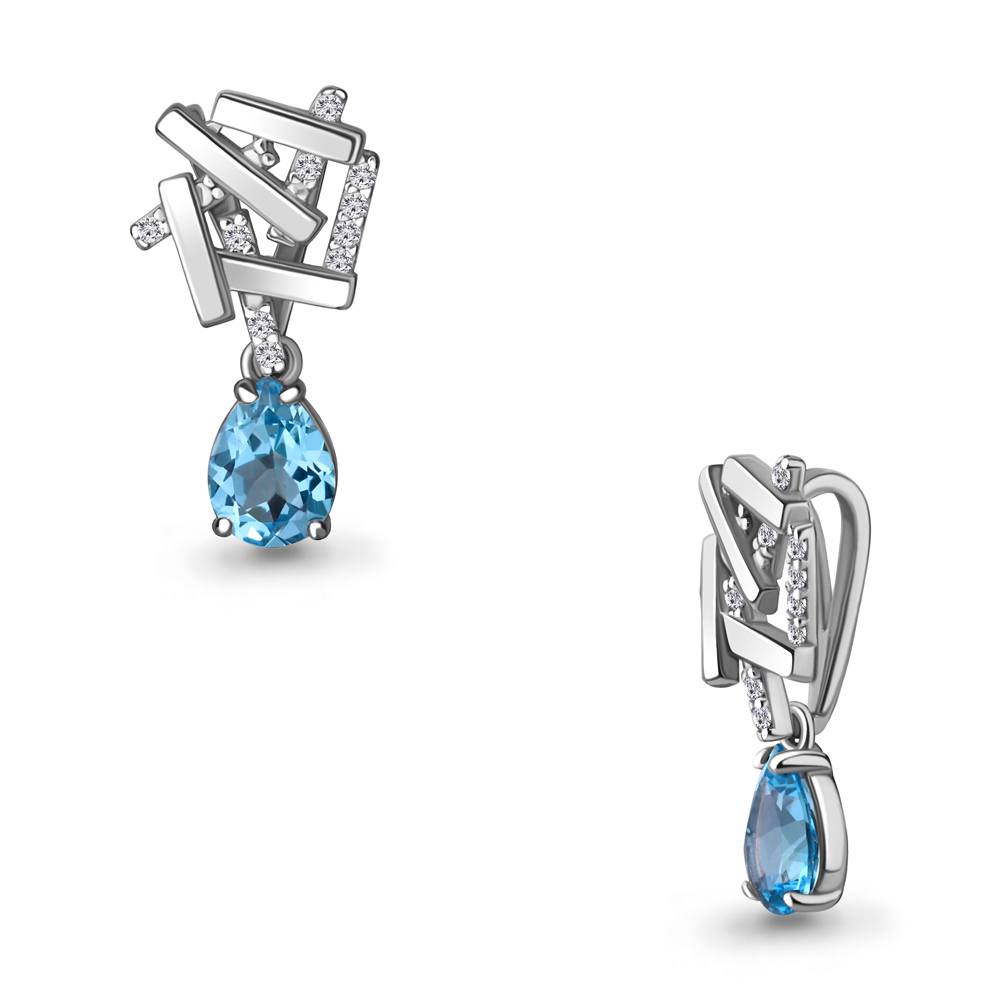 

Подвеска из серебра с топазом\фианитом Aquamarine Aquamarine 2531305А_925_р, 2531305А_925_р