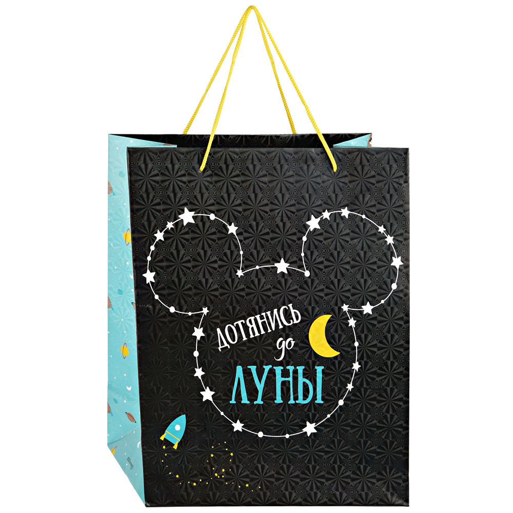 

Пакет подарочный бумажный Disney Силуэт Микки 26х32.4х12.7 см, Черный