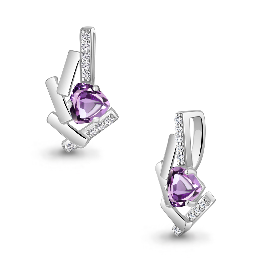 

Подвеска из серебра с аметистом\фианитом Aquamarine Aquamarine 2531204А_925_р, 2531204А_925_р