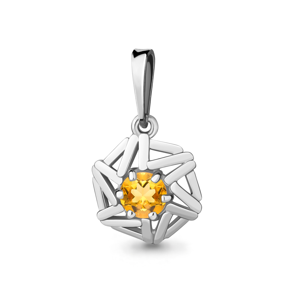 

Кулон из серебра с цитрином Aquamarine Aquamarine 2531006_925_р, 2531006_925_р