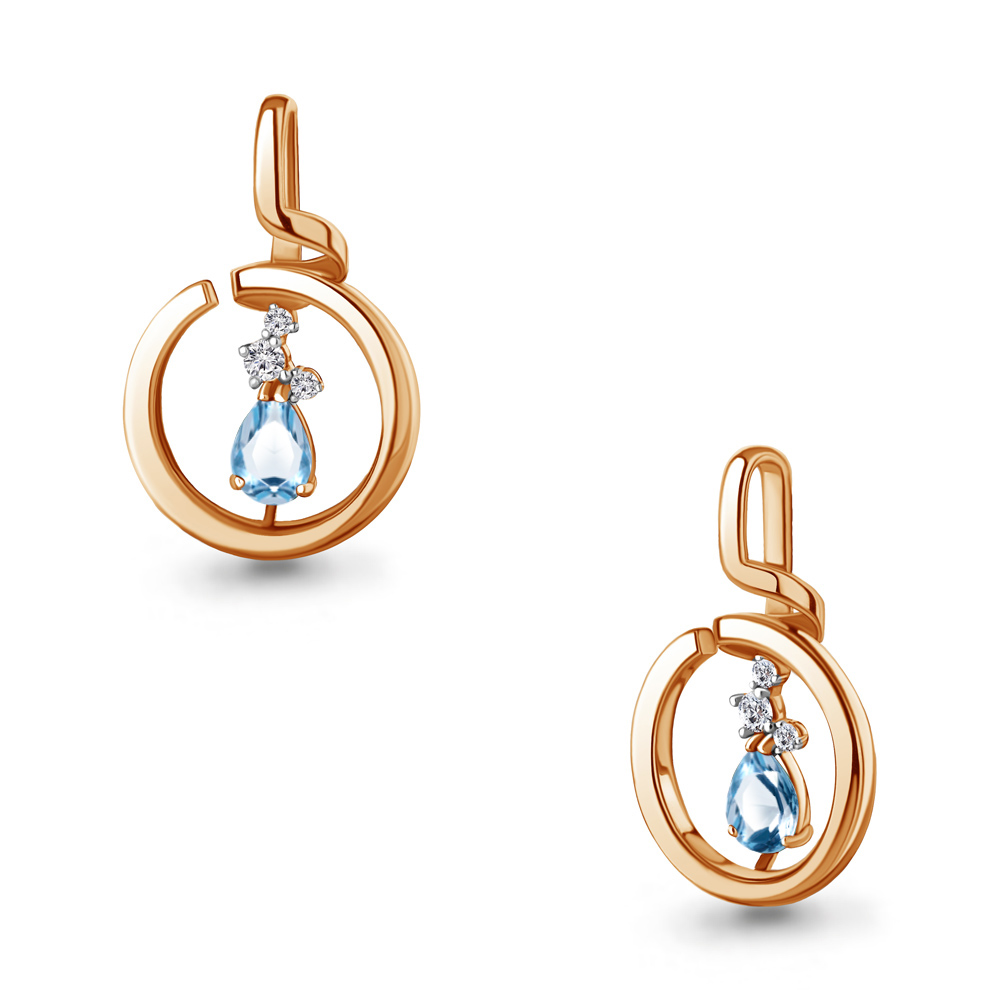 

Подвеска из серебра с топазом\фианитом Aquamarine Aquamarine 2530605А_925_з, 2530605А_925_з